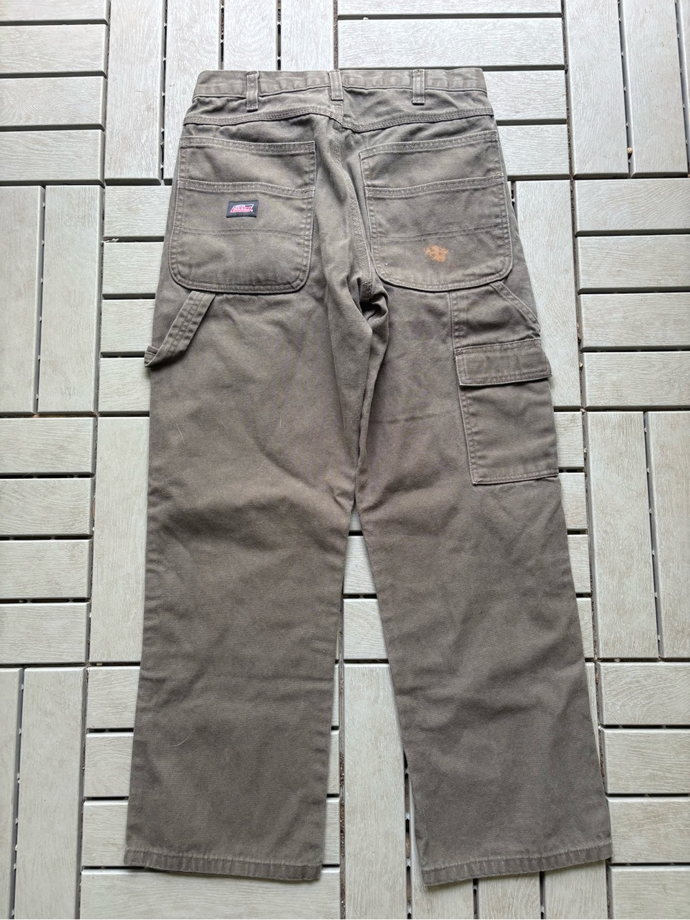 Dickies Brown Cargo Work Pants with Tool Loop